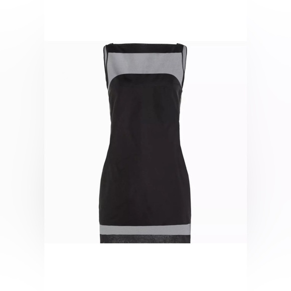 knee length dresses for ladies Mesh Contrast Mini Dress